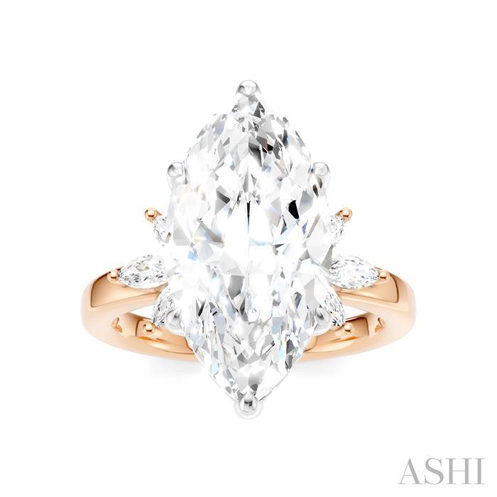 ASHI Marquise Shape Semi-Mount Diamond Engagement Ring 198B3PPFHPW-SM-MQ5