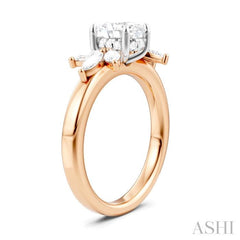 ASHI Oval Shape Semi-Mount Diamond Engagement Ring 198B3PPFHPW-SM-OV1
