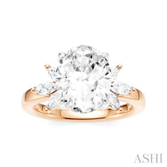 ASHI Oval Shape Semi-Mount Diamond Engagement Ring 198B3PPFHPW-SM-OV3
