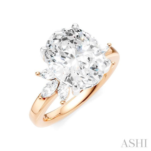 ASHI Oval Shape Semi-Mount Diamond Engagement Ring 198B3PPFHPW-SM-OV4