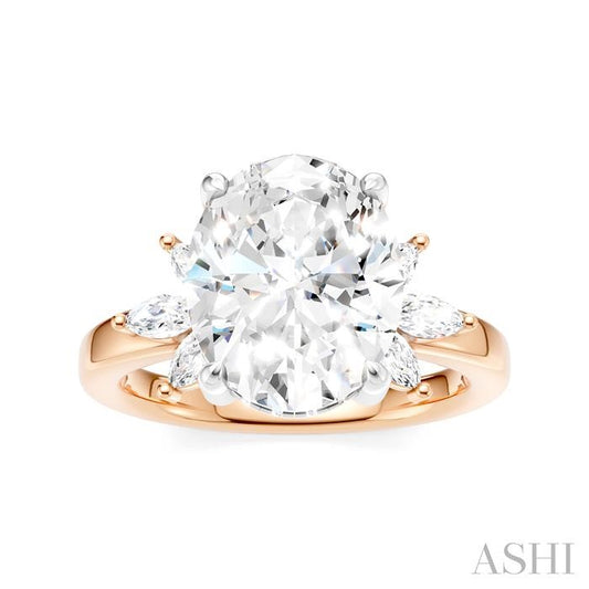 ASHI Oval Shape Semi-Mount Diamond Engagement Ring 198B3PPFHPW-SM-OV4