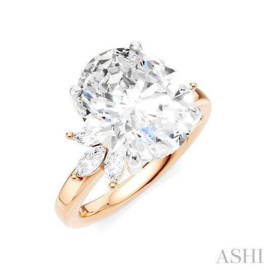 ASHI Oval Shape Semi-Mount Diamond Engagement Ring 198B3PPFHPW-SM-OV5