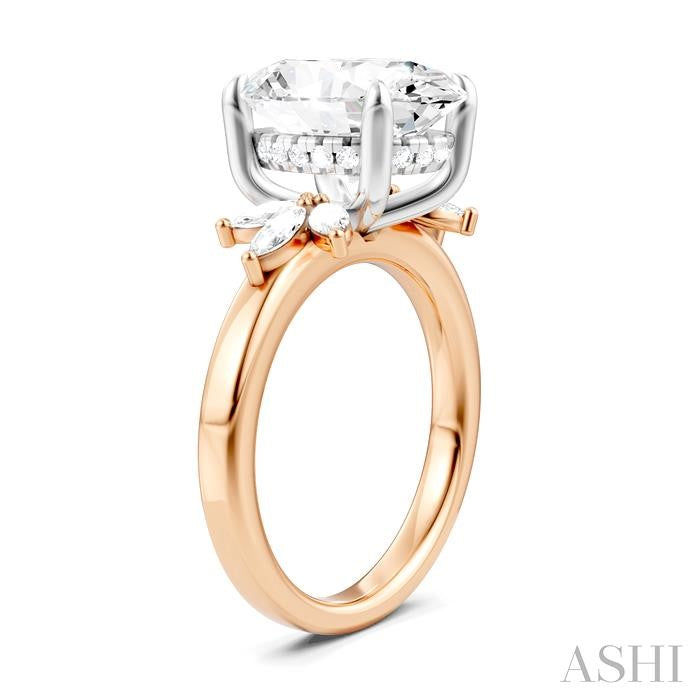 ASHI Oval Shape Semi-Mount Diamond Engagement Ring 198B3PPFHPW-SM-OV5