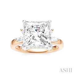 ASHI Princess Shape Semi-Mount Diamond Engagement Ring 198B3PPFHPW-SM-PN4