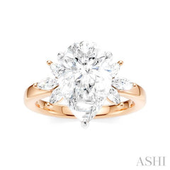 ASHI Pear Shape Semi-Mount Diamond Engagement Ring 198B3PPFHPW-SM-PR3