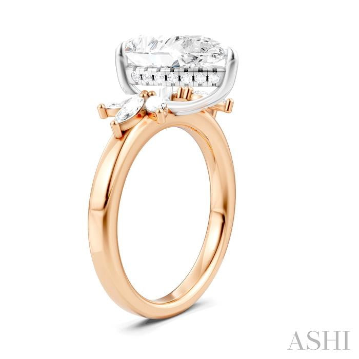 ASHI Pear Shape Semi-Mount Diamond Engagement Ring 198B3PPFHPW-SM-PR3