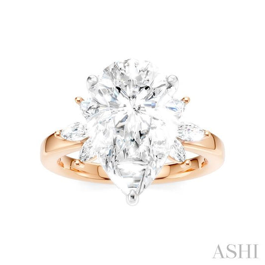 ASHI Pear Shape Semi-Mount Diamond Engagement Ring 198B3PPFHPW-SM-PR4