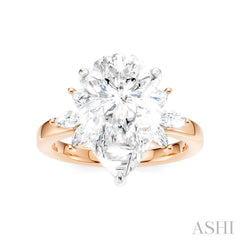 ASHI Pear Shape Semi-Mount Diamond Engagement Ring 198B3PPFHPW-SM-PR4