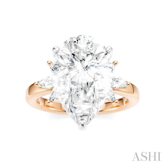 ASHI Pear Shape Semi-Mount Diamond Engagement Ring 198B3PPFHPW-SM-PR5