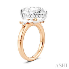 ASHI Pear Shape Semi-Mount Diamond Engagement Ring 198B3PPFHPW-SM-PR5