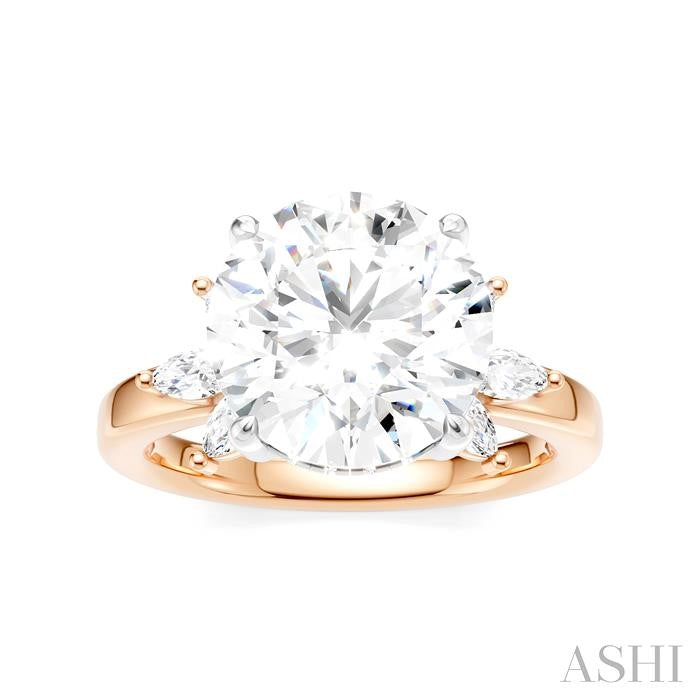 ASHI Round Shape Semi-Mount Diamond Engagement Ring 198B3PPFHPW-SM-RD4