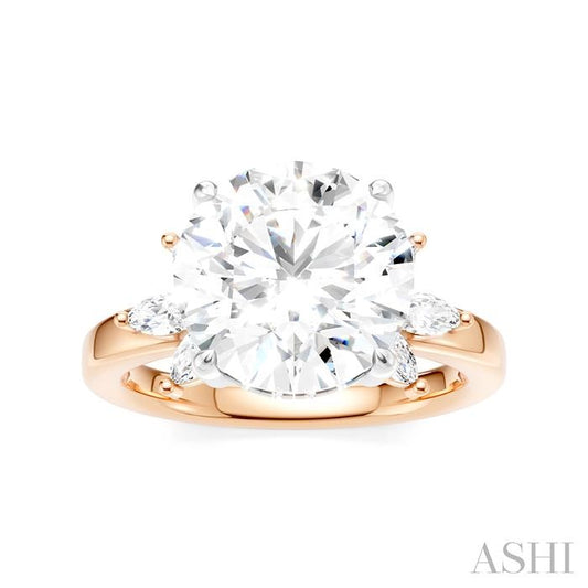 ASHI Round Shape Semi-Mount Diamond Engagement Ring 198B3PPFHPW-SM-RD4