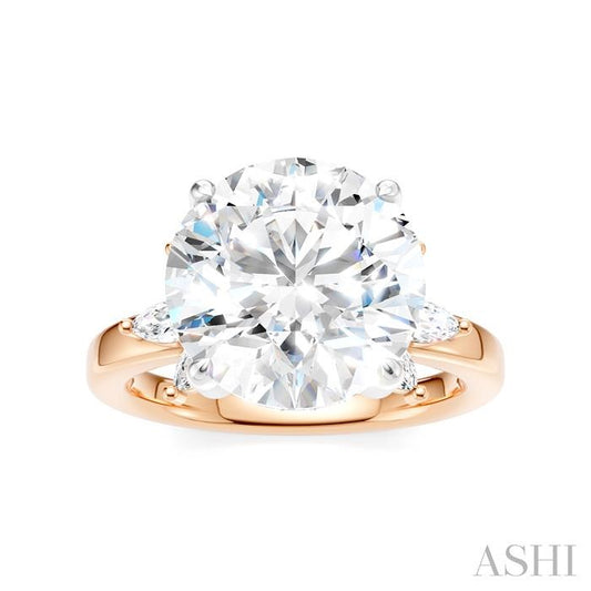 ASHI Round Shape Semi-Mount Diamond Engagement Ring 198B3PPFHPW-SM-RD5