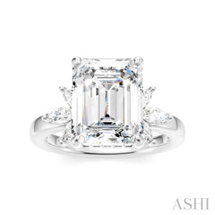 ASHI Emerald Shape Semi-Mount Diamond Engagement Ring 198B3PPFHWG-SM-EM3
