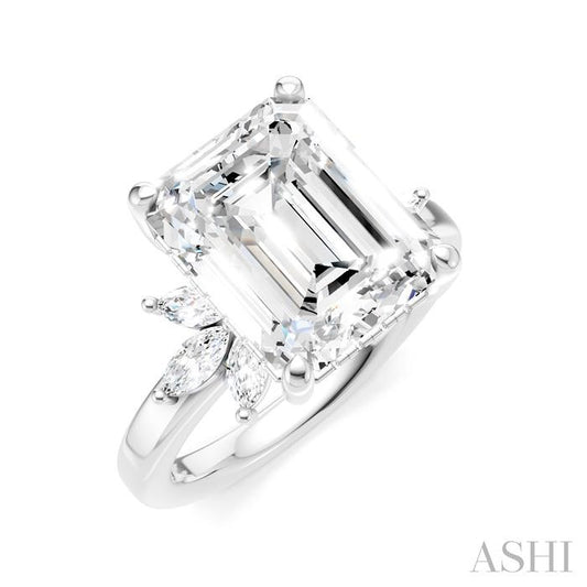 ASHI Emerald Shape Semi-Mount Diamond Engagement Ring 198B3PPFHWG-SM-EM4
