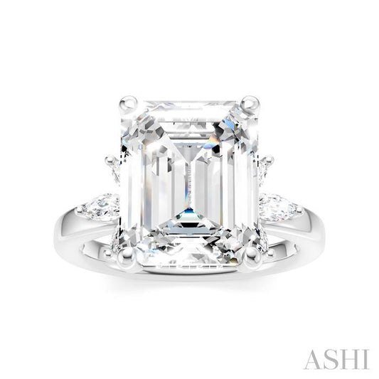 ASHI Emerald Shape Semi-Mount Diamond Engagement Ring 198B3PPFHWG-SM-EM4