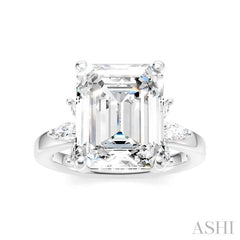 ASHI Emerald Shape Semi-Mount Diamond Engagement Ring 198B3PPFHWG-SM-EM4