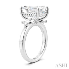 ASHI Emerald Shape Semi-Mount Diamond Engagement Ring 198B3PPFHWG-SM-EM4