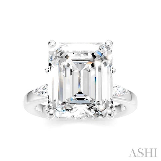 ASHI Emerald Shape Semi-Mount Diamond Engagement Ring 198B3PPFHWG-SM-EM5