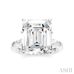 ASHI Emerald Shape Semi-Mount Diamond Engagement Ring 198B3PPFHWG-SM-EM5