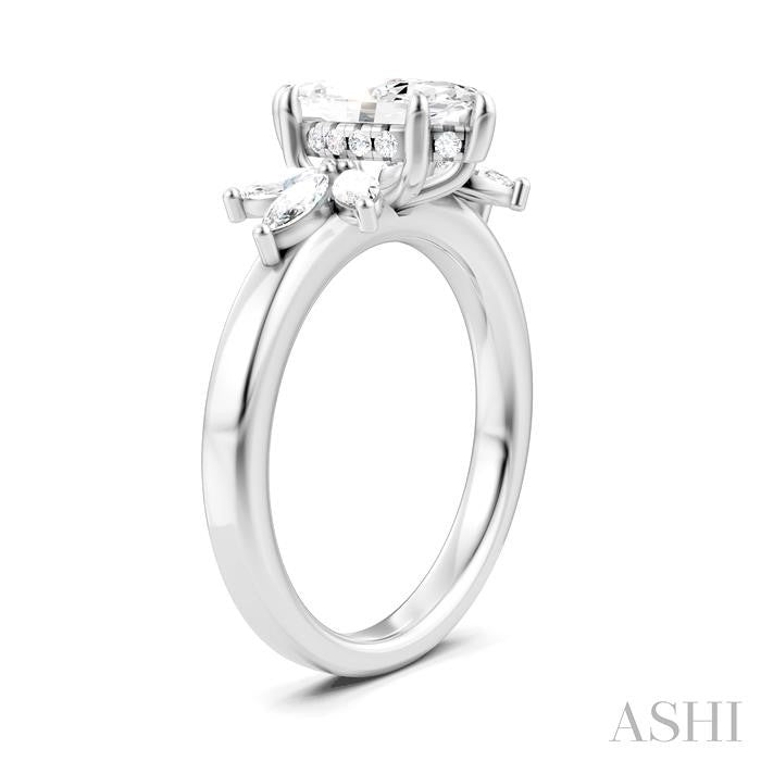 ASHI Marquise Shape Semi-Mount Diamond Engagement Ring 198B3PPFHWG-SM-MQ1