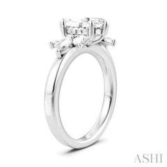 ASHI Marquise Shape Semi-Mount Diamond Engagement Ring 198B3PPFHWG-SM-MQ1