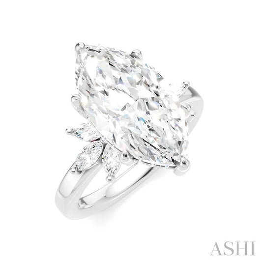 ASHI Marquise Shape Semi-Mount Diamond Engagement Ring 198B3PPFHWG-SM-MQ4