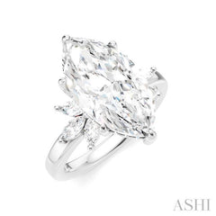 ASHI Marquise Shape Semi-Mount Diamond Engagement Ring 198B3PPFHWG-SM-MQ4