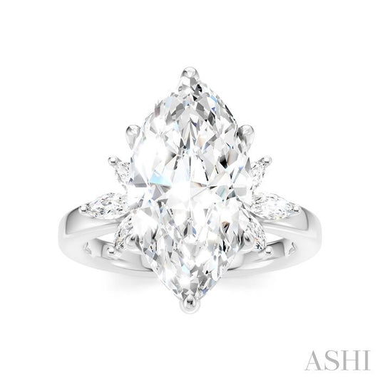 ASHI Marquise Shape Semi-Mount Diamond Engagement Ring 198B3PPFHWG-SM-MQ4