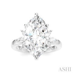 ASHI Marquise Shape Semi-Mount Diamond Engagement Ring 198B3PPFHWG-SM-MQ4