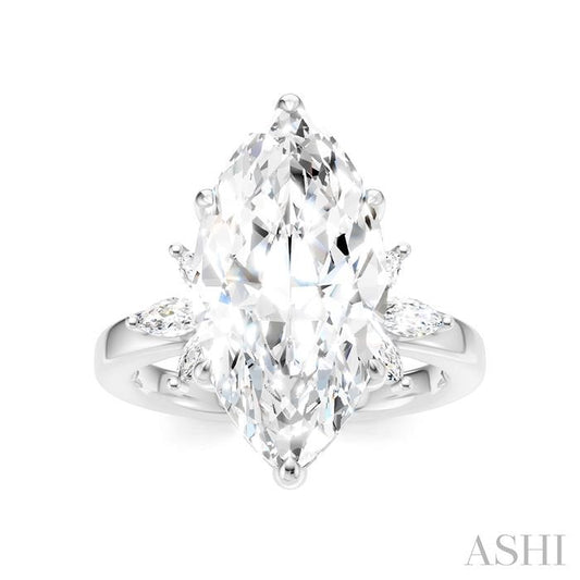 ASHI Marquise Shape Semi-Mount Diamond Engagement Ring 198B3PPFHWG-SM-MQ5