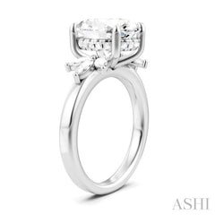 ASHI Oval Shape Semi-Mount Diamond Engagement Ring 198B3PPFHWG-SM-OV4