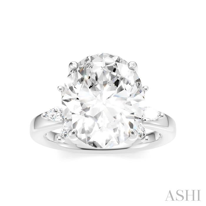 ASHI Oval Shape Semi-Mount Diamond Engagement Ring 198B3PPFHWG-SM-OV5