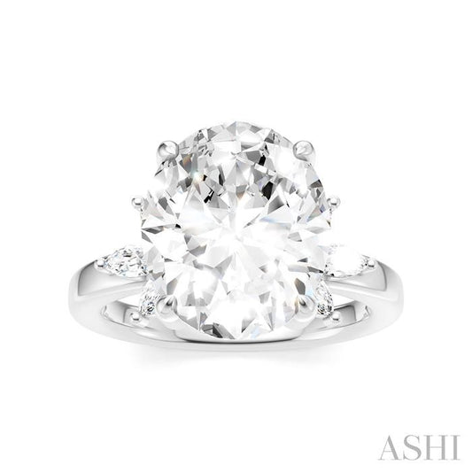ASHI Oval Shape Semi-Mount Diamond Engagement Ring 198B3PPFHWG-SM-OV5
