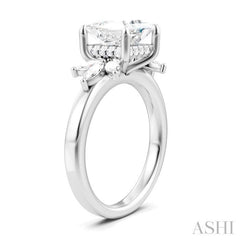 ASHI Princess Shape Semi-Mount Diamond Engagement Ring 198B3PPFHWG-SM-PN2