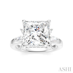 ASHI Princess Shape Semi-Mount Diamond Engagement Ring 198B3PPFHWG-SM-PN4