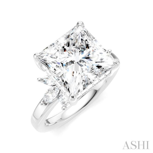 ASHI Princess Shape Semi-Mount Diamond Engagement Ring 198B3PPFHWG-SM-PN5