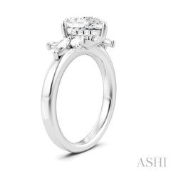 ASHI Pear Shape Semi-Mount Diamond Engagement Ring 198B3PPFHWG-SM-PR1