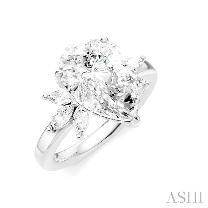 ASHI Pear Shape Semi-Mount Diamond Engagement Ring 198B3PPFHWG-SM-PR3