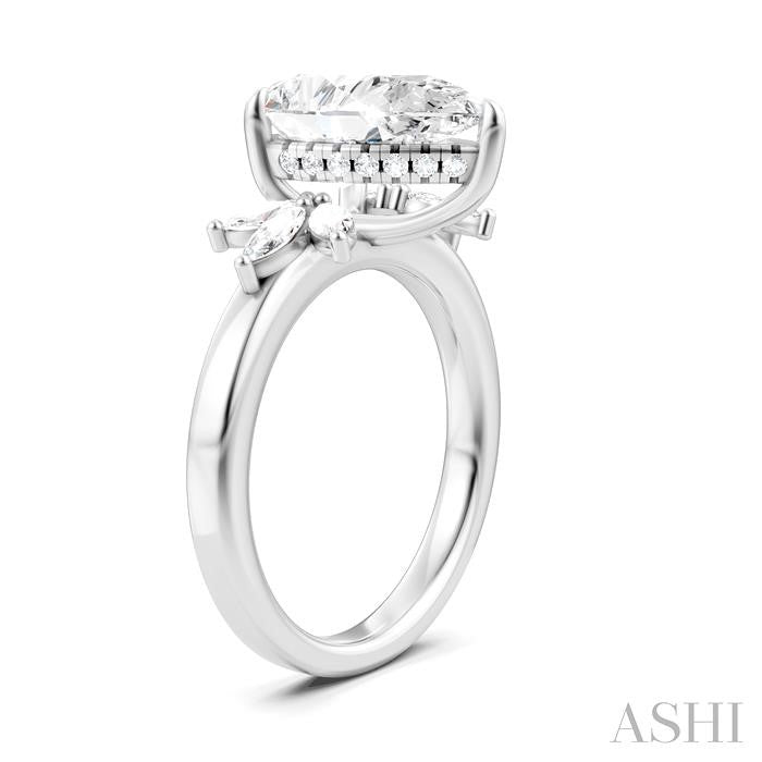 ASHI Pear Shape Semi-Mount Diamond Engagement Ring 198B3PPFHWG-SM-PR3
