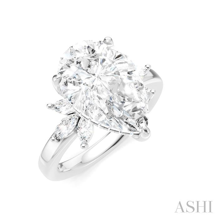 ASHI Pear Shape Semi-Mount Diamond Engagement Ring 198B3PPFHWG-SM-PR4