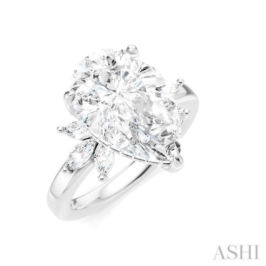 ASHI Pear Shape Semi-Mount Diamond Engagement Ring 198B3PPFHWG-SM-PR4
