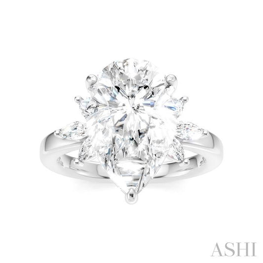 ASHI Pear Shape Semi-Mount Diamond Engagement Ring 198B3PPFHWG-SM-PR4