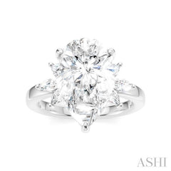 ASHI Pear Shape Semi-Mount Diamond Engagement Ring 198B3PPFHWG-SM-PR4