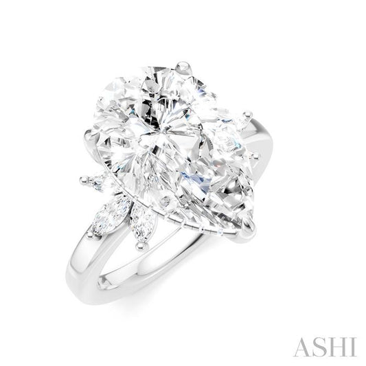 ASHI Pear Shape Semi-Mount Diamond Engagement Ring 198B3PPFHWG-SM-PR5
