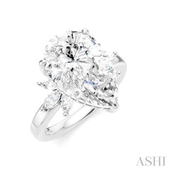 ASHI Pear Shape Semi-Mount Diamond Engagement Ring 198B3PPFHWG-SM-PR5