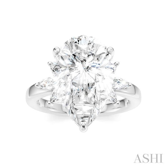 ASHI Pear Shape Semi-Mount Diamond Engagement Ring 198B3PPFHWG-SM-PR5