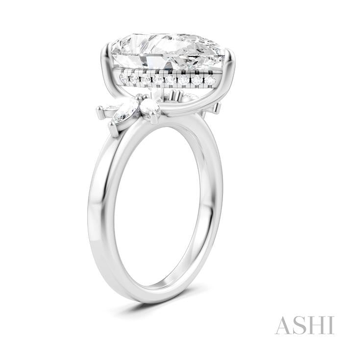ASHI Pear Shape Semi-Mount Diamond Engagement Ring 198B3PPFHWG-SM-PR5
