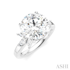 ASHI Round Shape Semi-Mount Diamond Engagement Ring 198B3PPFHWG-SM-RD4