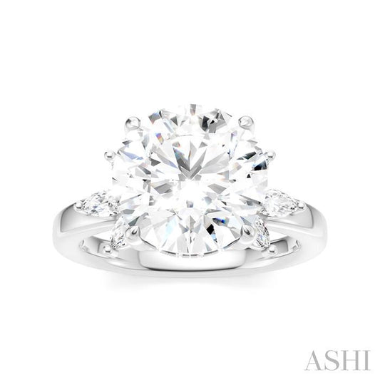 ASHI Round Shape Semi-Mount Diamond Engagement Ring 198B3PPFHWG-SM-RD4